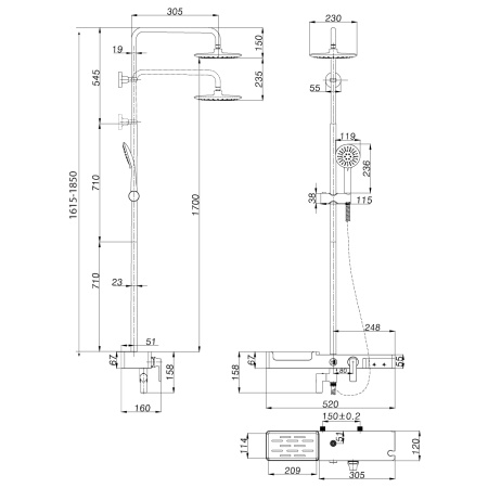 Смеситель Lemark Tropic LM7007C для ванны и душа