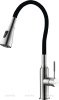 Смеситель Lemark Expert LM5082S-Black для кухни, с гибким изливом и 2-х фун. аэрат, сталь/черный
