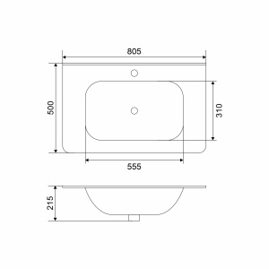 Раковина Astra 80 керамическая