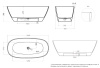 Ванна Salini SOFIA LIGHT 1650x750x600 без перелива, гофра, донный клапан в комплекте, S-Sense, глянцевый