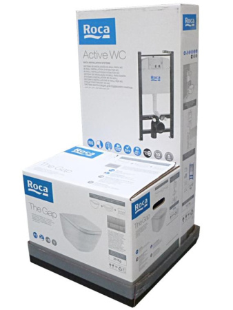 ПЭК Roca THE GAP Rimless унитаз+сид.микр.+инстал.+кнопка