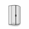 Душевое ограждение NG-6805-08 BLACK  (90*90*190) трапеция, распашная