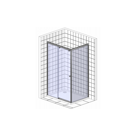 Душевой уголок Vegas Glass ZP+ZPV 120*100 05 01 профиль бронза, стекло прозрачное