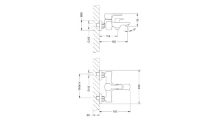 Смеситель Lemark Evitta LM0514C для ванны, с коротким изливом, дивертор с кер. пласт, хром