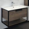 COMFORTY. Тумба-умывальник "Бонн-75" дуб темный с раковиной COMFORTY 75E белая