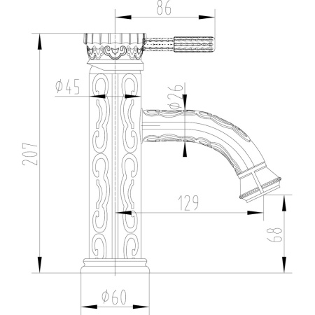 Смеситель Lemark Jasmine LM6606B для умывальника монолитный, бронза
