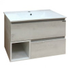 COMFORTY Тумба-умывальник "Турин-75" дуб белый с раковиной COMFORTY 75E