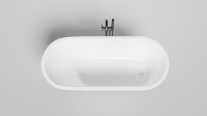 ORNELLA KIT 176x80 Встраиваемая ванна с овальной чашей, регулируемые ножки, донный клапан Up&Down белый, сифон, интегр. слив-перелив, S-Sense, матовый