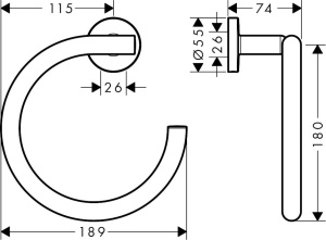 41724000 HG Logis Universal полотенцедержатель - кольцо, хром
