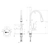 Смеситель Lemark Expert LM5082S-Black для кухни, с гибким изливом и 2-х фун. аэрат, сталь/черный