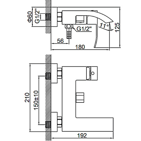 Смеситель для ванны Ledeme L73217
